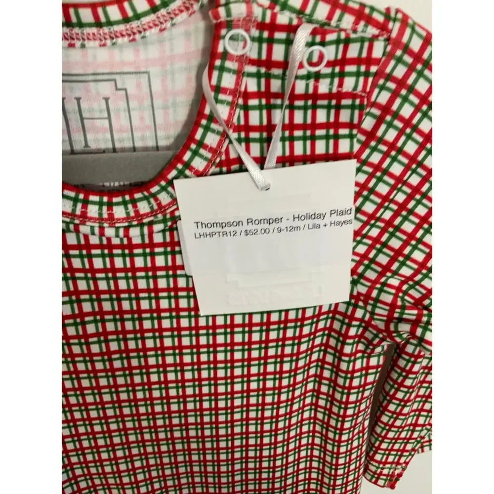Lila + Hayes Thompson Romper‎ - Holiday Plaid NWT size 9-12mo